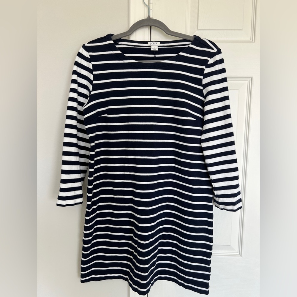 J. Crew Navy and White Striped Dress